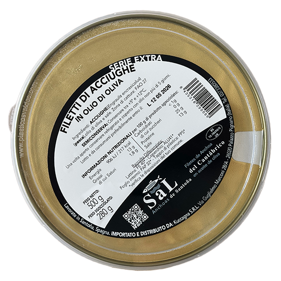 SAL Filetti di acciughe del Cantabrico in olio di oliva SERIE EXTRA 500 g