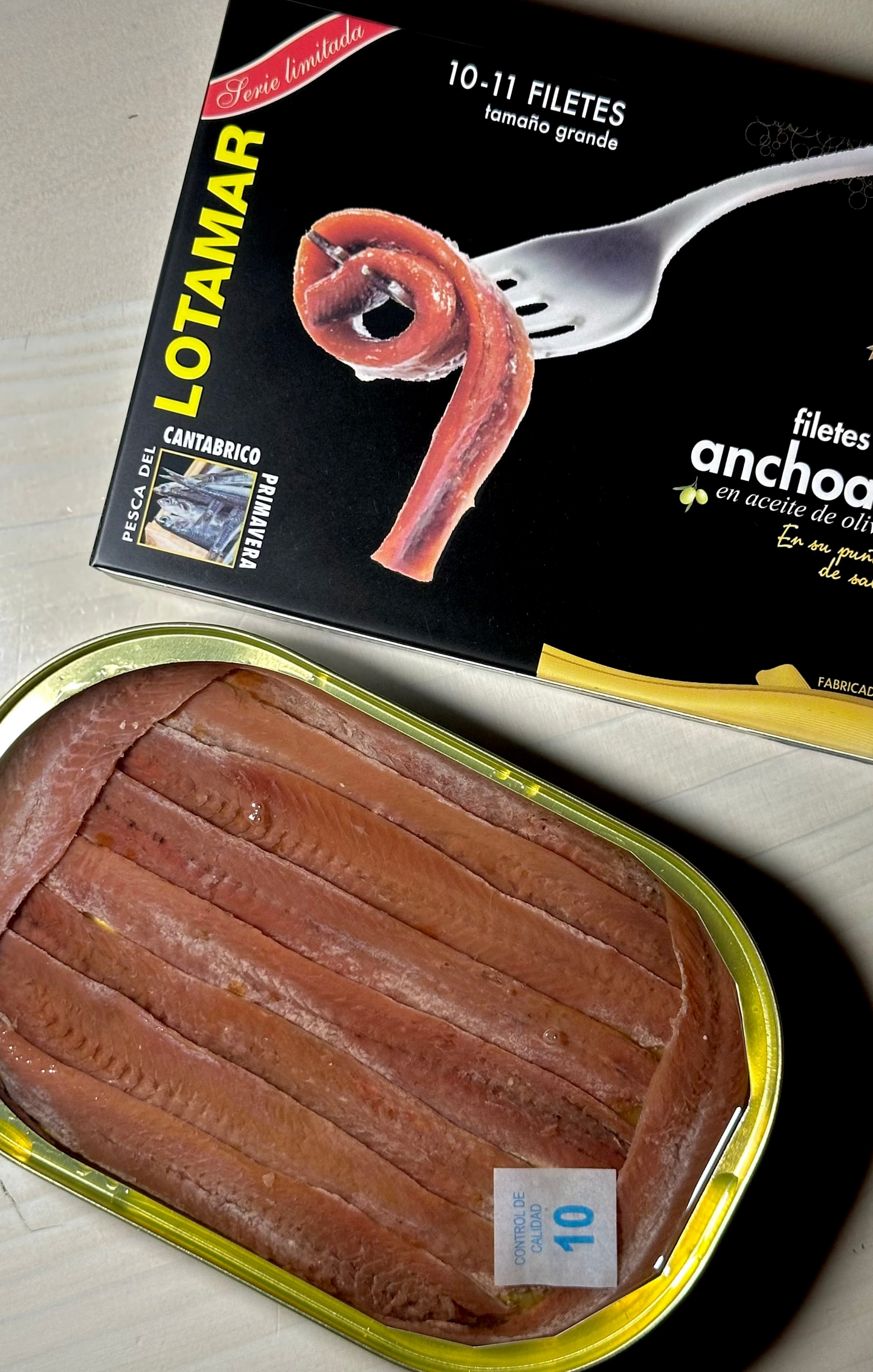 Lotamar 10/11 filetti di acciughe del Cantabrico in olio di oliva 110 g serie limitada