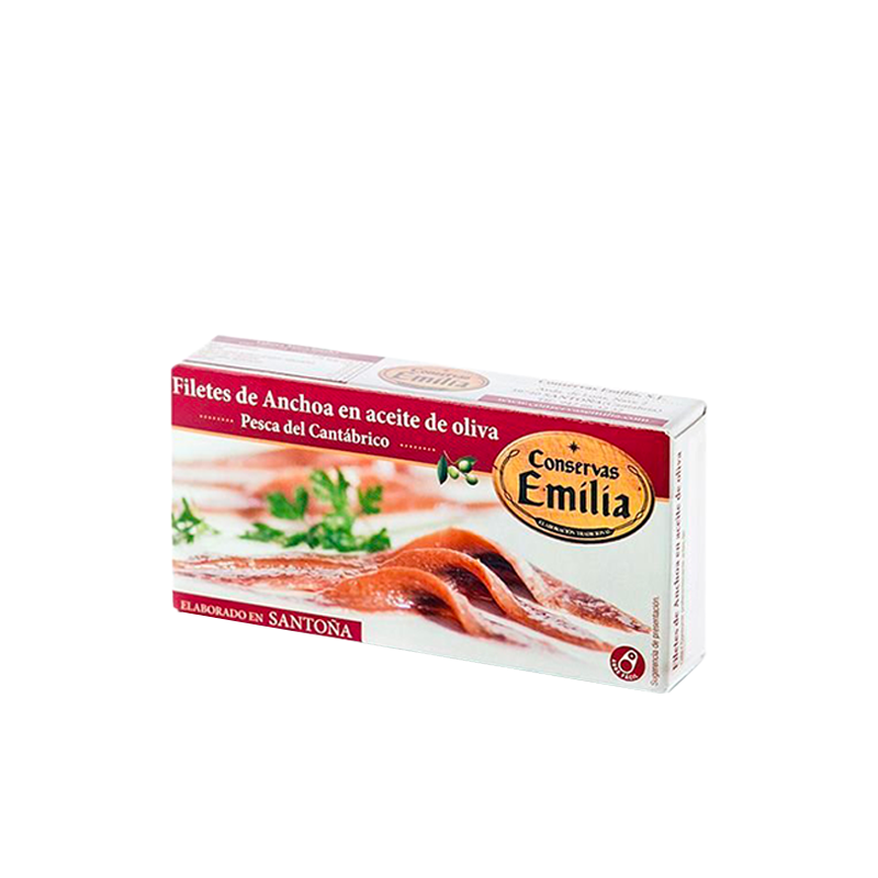 Anchovy fillets from Cantabria, processed in Santoña, in gold series olive oil, 48 g