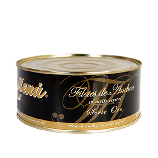 Filetti di acciughe del Cantabrico in olio di girasole 1 kg serie oro