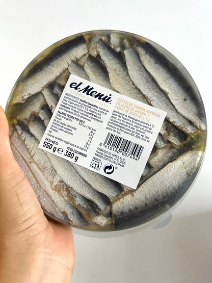 Marinated Sardine Fillets, in sunflower oil and extra virgin olive oil 550 g