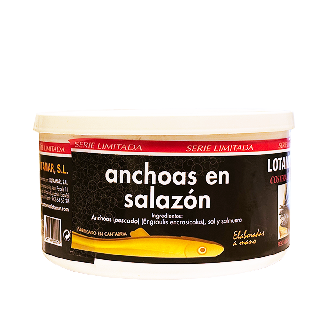 Salted anchovies from Cantabria, salted, 10 fish per layer, 4.6 kg, limited edition.