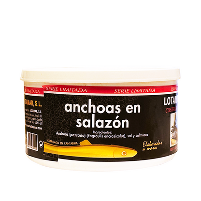 Salted anchovies from Cantabria, salted, 10 fish per layer, 4.6 kg, limited edition.