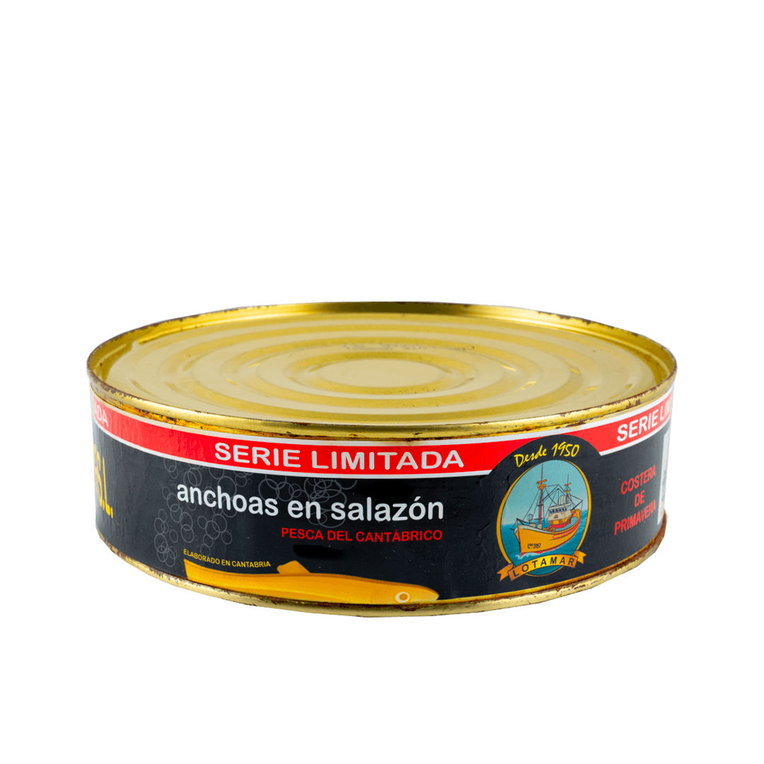 Salted anchovies from Cantabria, salted, 10 fish per layer, 4.6 kg, limited edition.